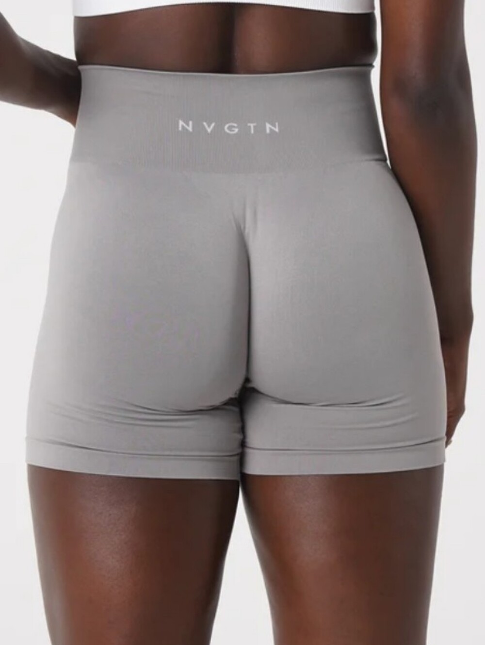 NVGTN High-Waist Light Gray Women’s Athletic Shorts Size M